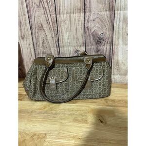 Fossil Brown Satchel Handbag Zip Up